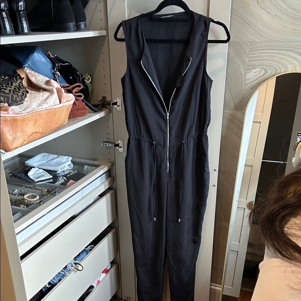 Walter Baker Black Zip-Front Jumpsuit